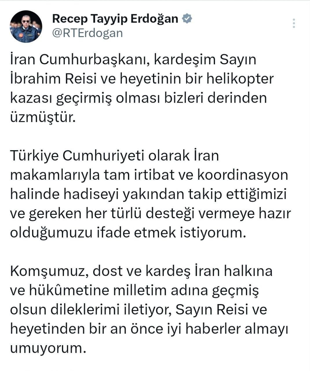 Ərdoğan: İbrahim Rəisinin helikopter qəzası xəbəri bizi kədərləndirdi - FOTO - foto 1