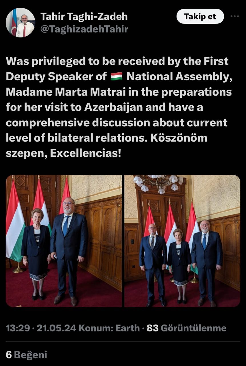 Macarıstan parlamentinin sədr müavini Azərbaycana GƏLİR - FOTO - foto 1