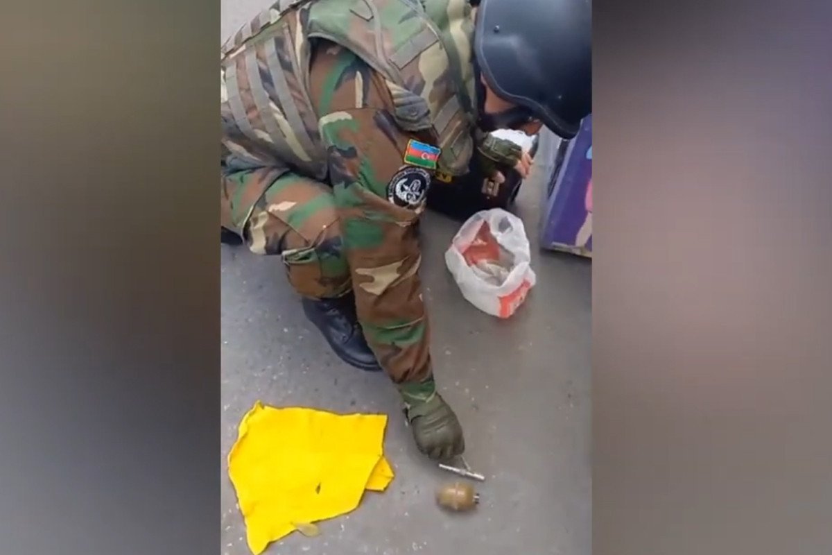 Bakıda hərbi sursatlar aşkarlandı - VİDEO 