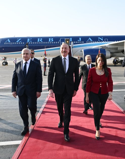 Azərbaycan Prezidenti Misirə rəsmi səfərə gəlib - FOTO - foto 4