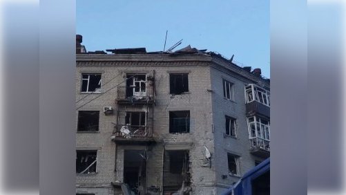 Xarkovda bombanın təsirindən yaşayış binası UÇDU - ANBAAN VİDEO 