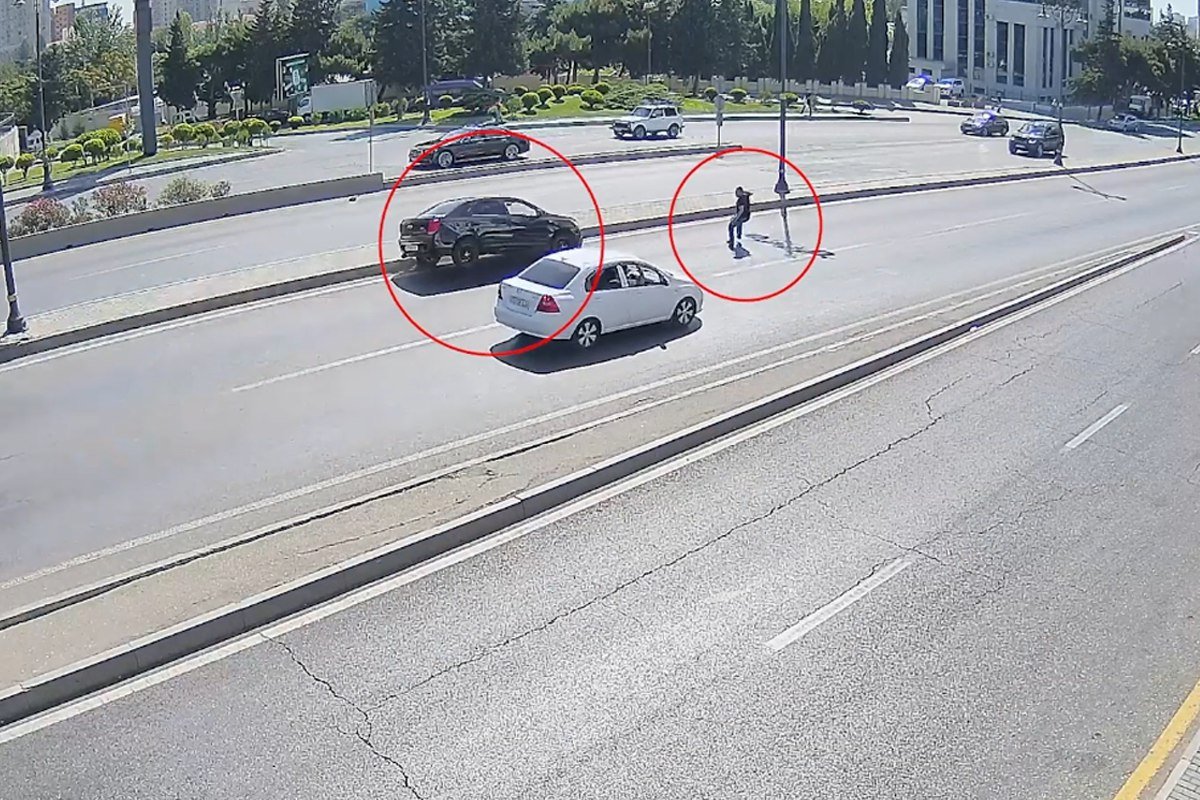 Bakıda piyadanın ehtiyatsızlığı qəzaya səbəb oldu – ANBAAN VİDEO  
