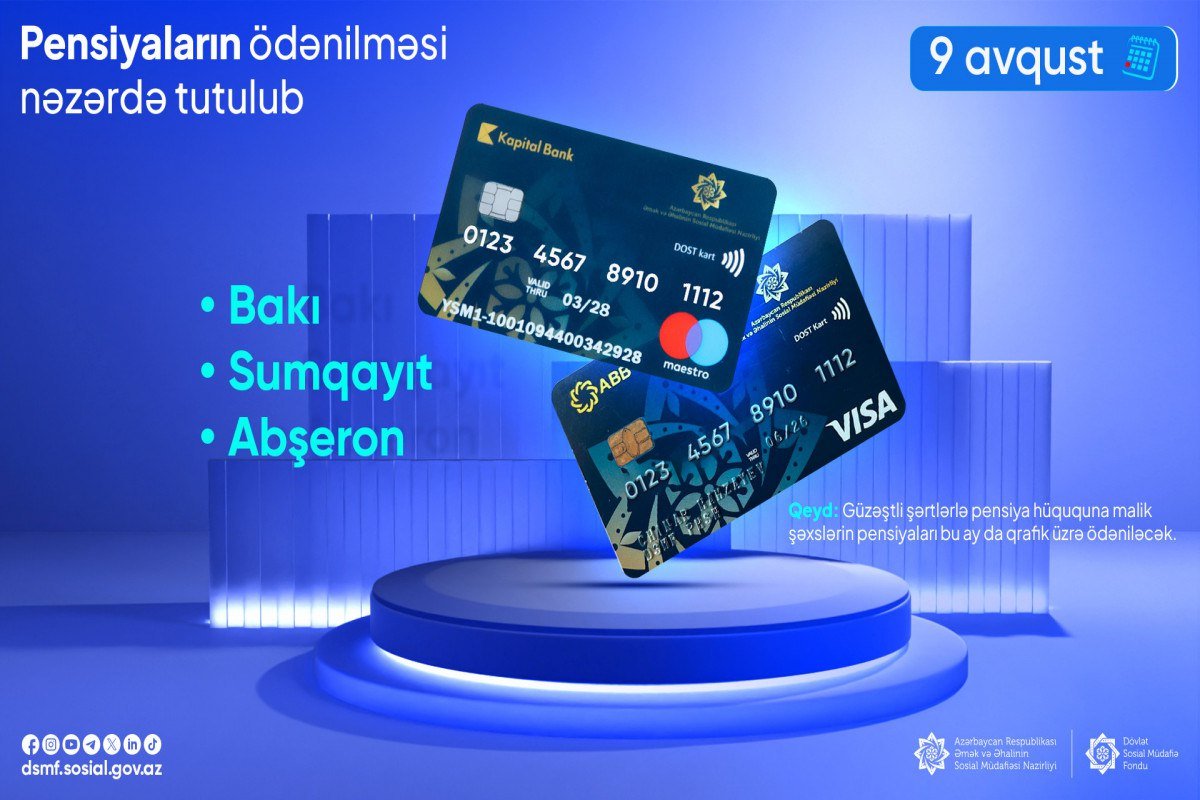 Bakı və Sumqayıt üzrə pensiyalar BU TARİXDƏ ödəniləcək - foto 1