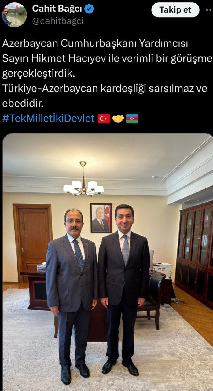 Hikmət Hacıyev Türkiyə səfiri ilə görüşdü - FOTO - foto 1