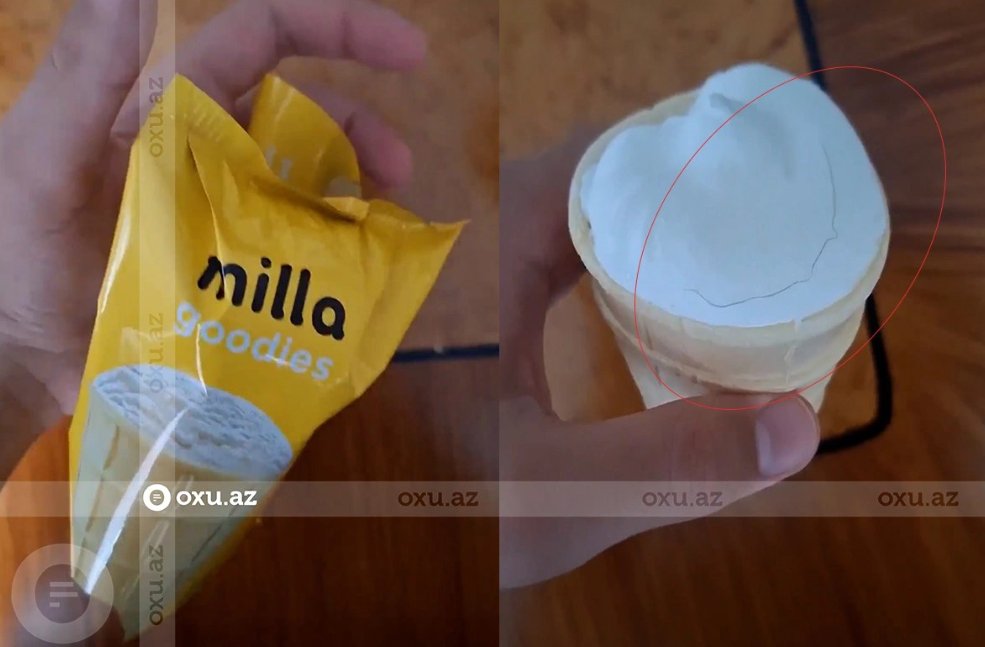 "Milla" dondurmasından tük çıxdı &ndash; İDDİA/VİDEO