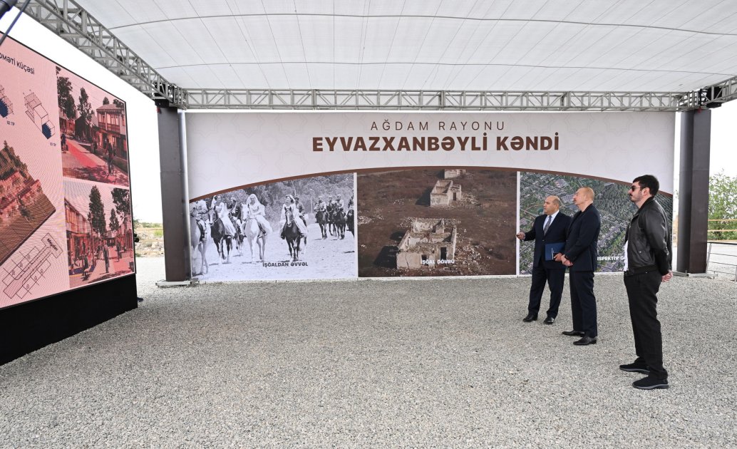 İlham Əliyev Ağdamın Eyvazxanbəyli kəndinin TƏMƏLQOYMA MƏRASİMİNDƏ - FOTO - foto 4