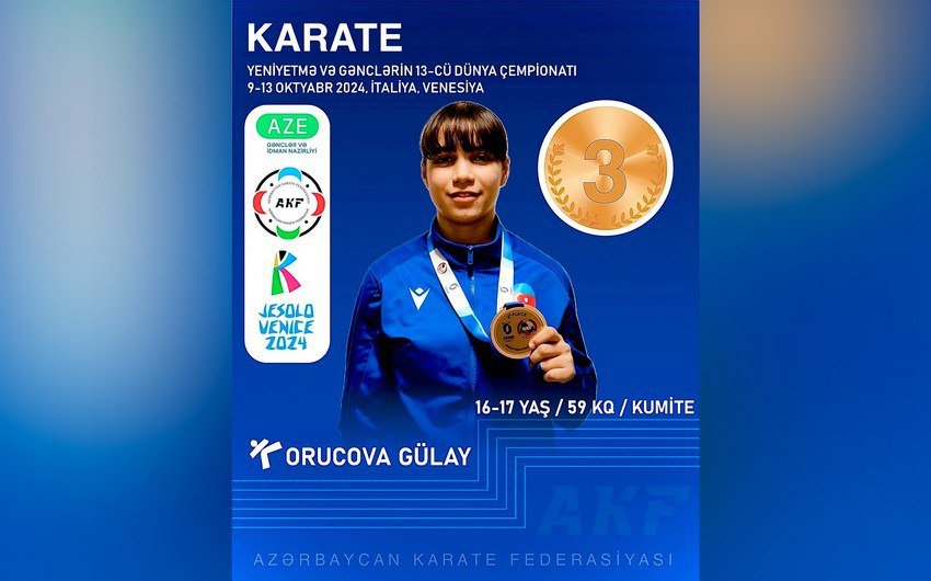 Azərbaycan karateçisi İtaliyada bürünc medal qazandı Azərbaycan karateçisi İtaliyada bürünc medal qazandı