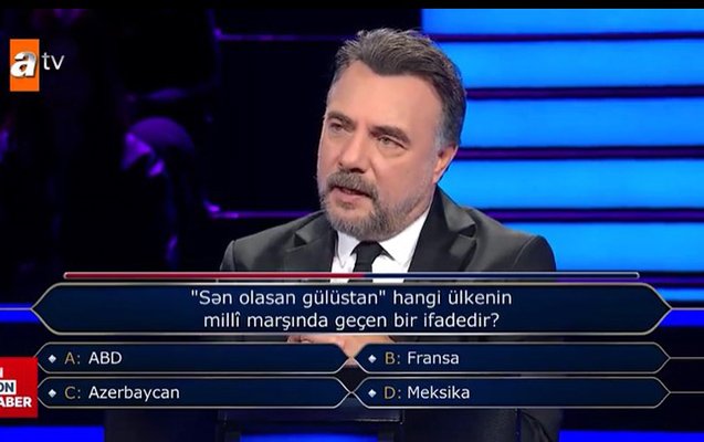 &ldquo;Kim milyoner olmak ister&rdquo; -in aparıcısı himnimizlə bağlı sualı bilməyən iştirakçıya əsəbiləşdi &ndash; VİDEO