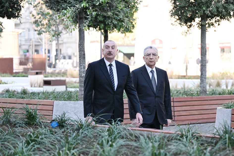 Prezident “28 May”ın qarşısında yaradılan şəraitlə TANIŞ OLDU - FOTO/VİDEO - foto 3