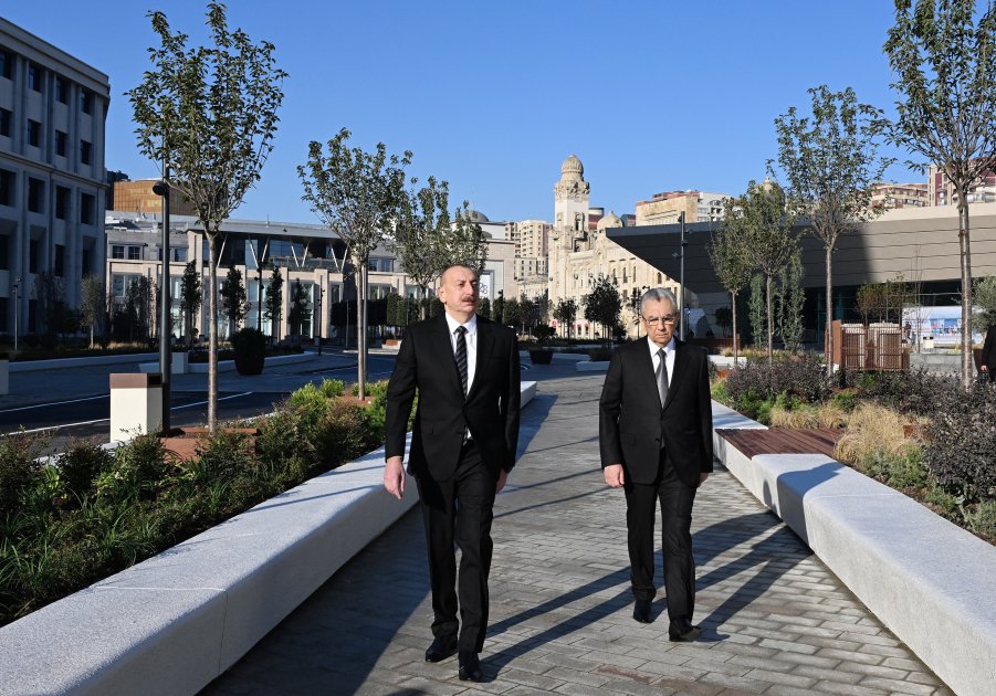 Prezident “28 May”ın qarşısında yaradılan şəraitlə TANIŞ OLDU - FOTO/VİDEO - foto 4