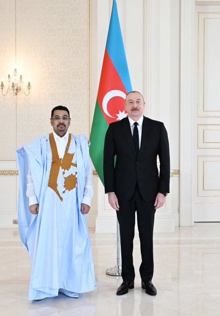 Prezident Mavritaniyanın yeni səfirinin etimadnaməsini qəbul etdi - FOTO/VIDEO - foto 3