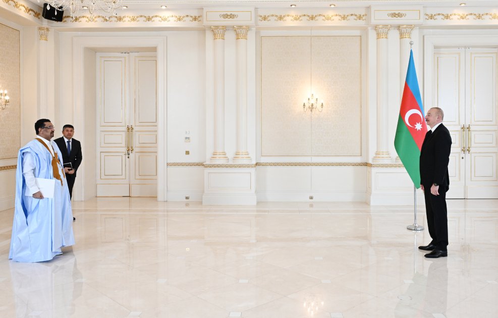 Prezident Mavritaniyanın yeni səfirinin etimadnaməsini qəbul etdi - FOTO/VIDEO - foto 1