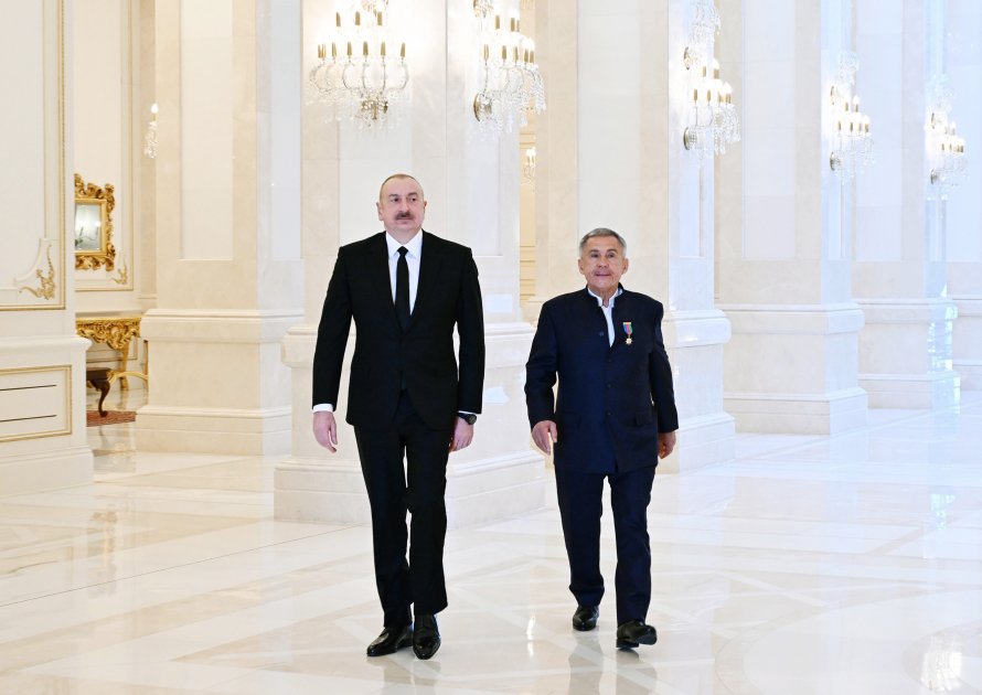 İlham Əliyev Tatarıstanın Rəisi ilə GÖRÜŞDÜ - FOTO/VİDEO - foto 3