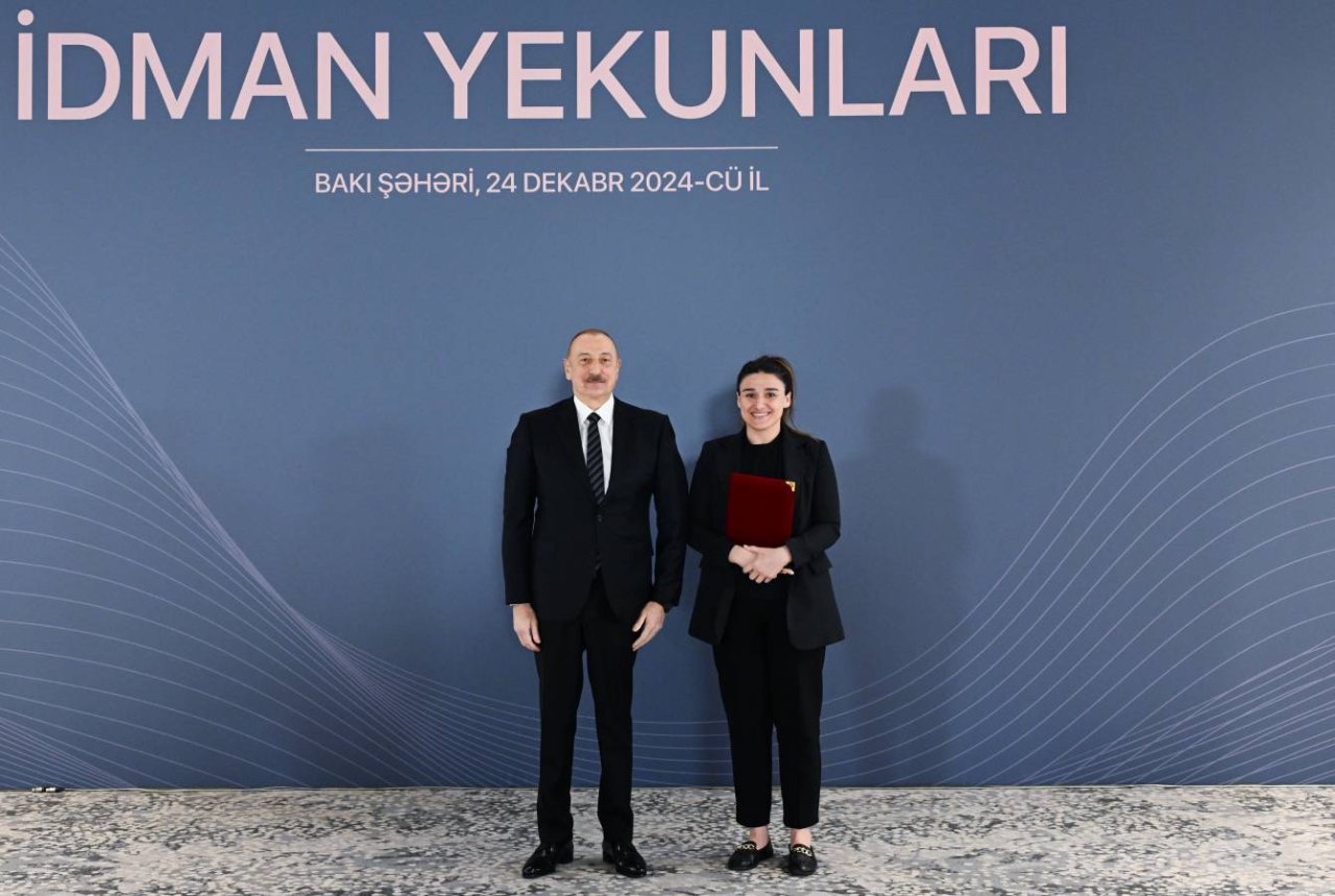 İlham Əliyev idmançıları mükafatlandırdı - FOTO - foto 19