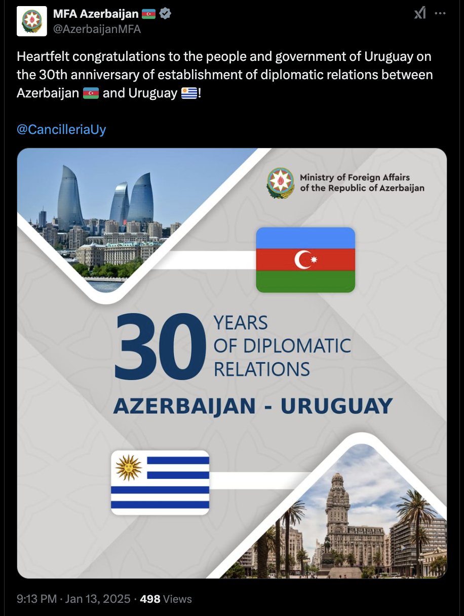 Azərbaycan XİN Uruqvayı TƏBRİK ETDİ - FOTO - foto 1