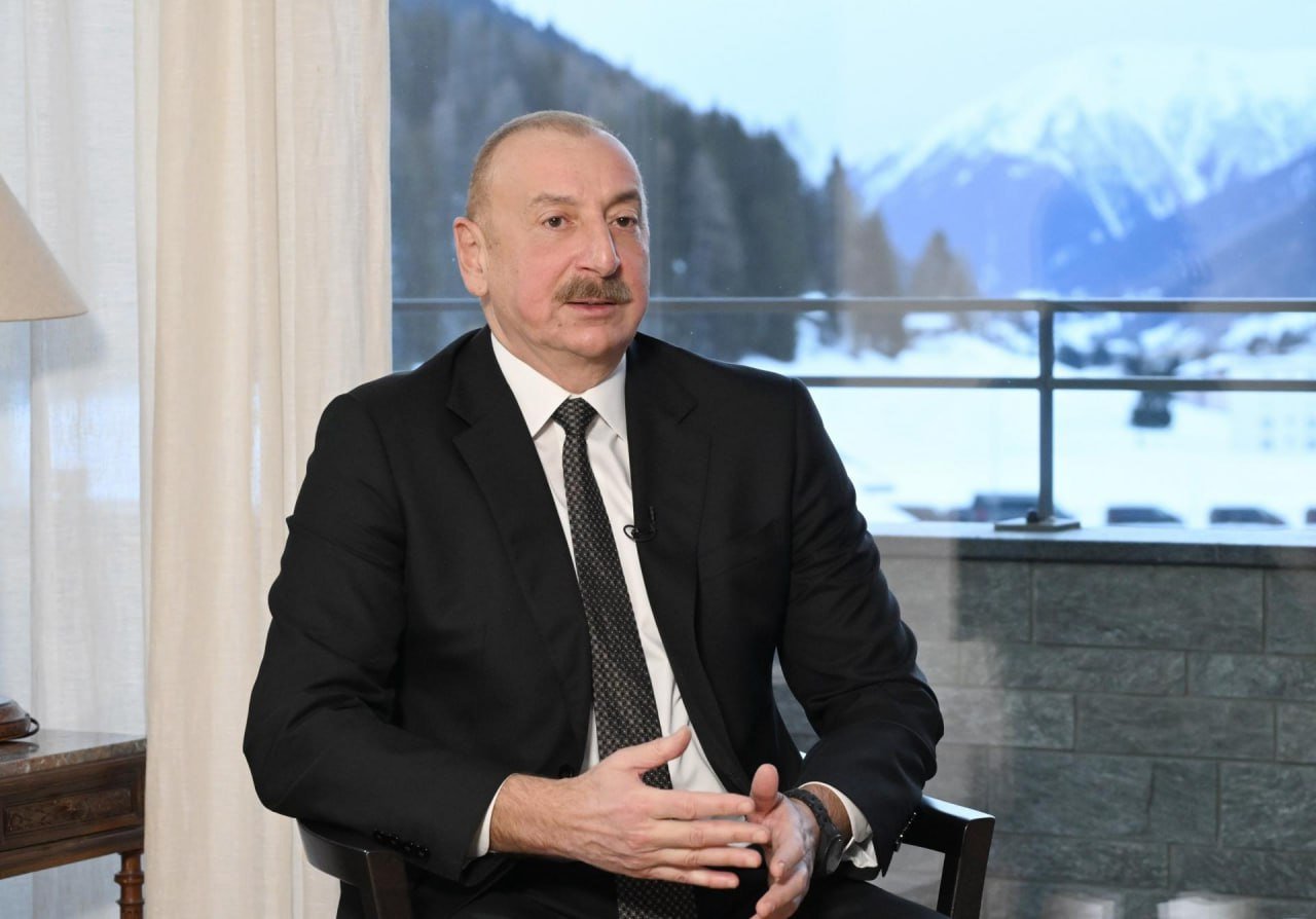 İlham Əliyev Davosda Çinin CGTN telekanalına MÜSAHİBƏ VERDİ - FOTO - foto 1