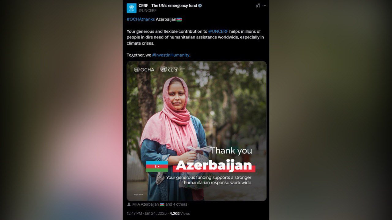 OCHA-dan Azərbaycana TƏŞƏKKÜR - “Yardımlarınız milyonlarla insana kömək edir” – FOTO - foto 1