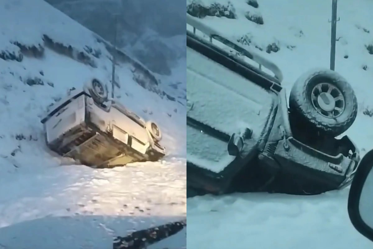 Şahdağ yolunda "Hummer" AŞDI &ndash; VİDEO 