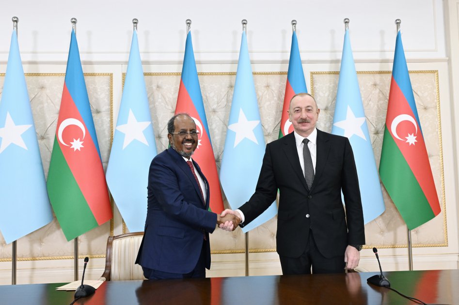 Azərbaycan və Somali prezidentləri mətbuata bəyanatlarla çıxış ediblər - FOTO - foto 7