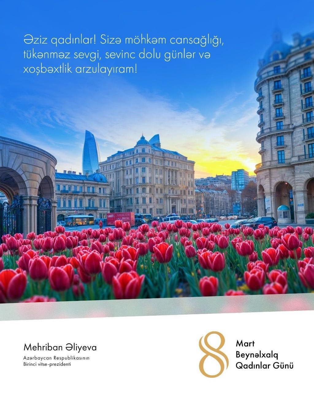 Mehriban Əliyevadan 8 Mart TƏBRİKİ – FOTO - foto 1