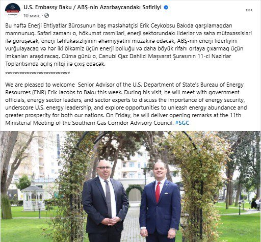 ABŞ Dövlət Departamentinin nümayəndəsi Bakıya GƏLDİ - FOTO - foto 1