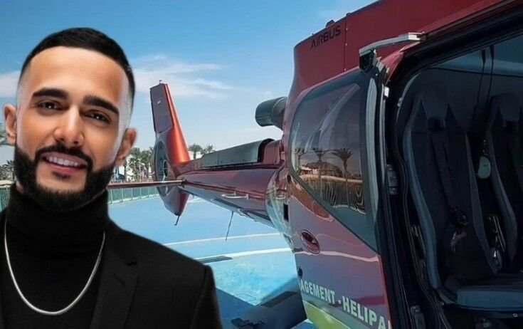 Hüseyn xanımla görüşə helikopterlə getdi - VİDEO