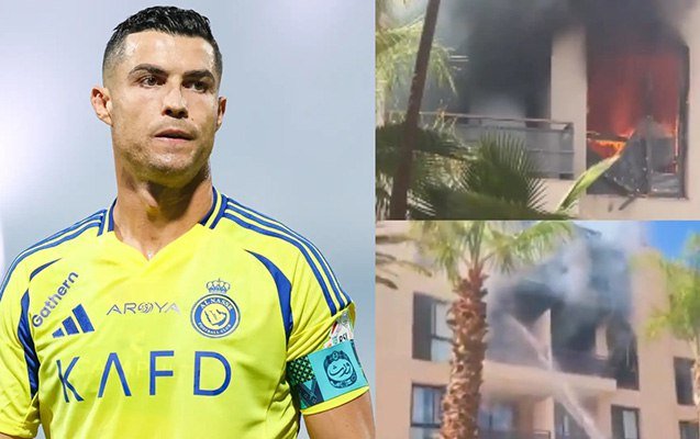 Ronaldonun hoteli yandı &ndash;FOTO/VİDEO