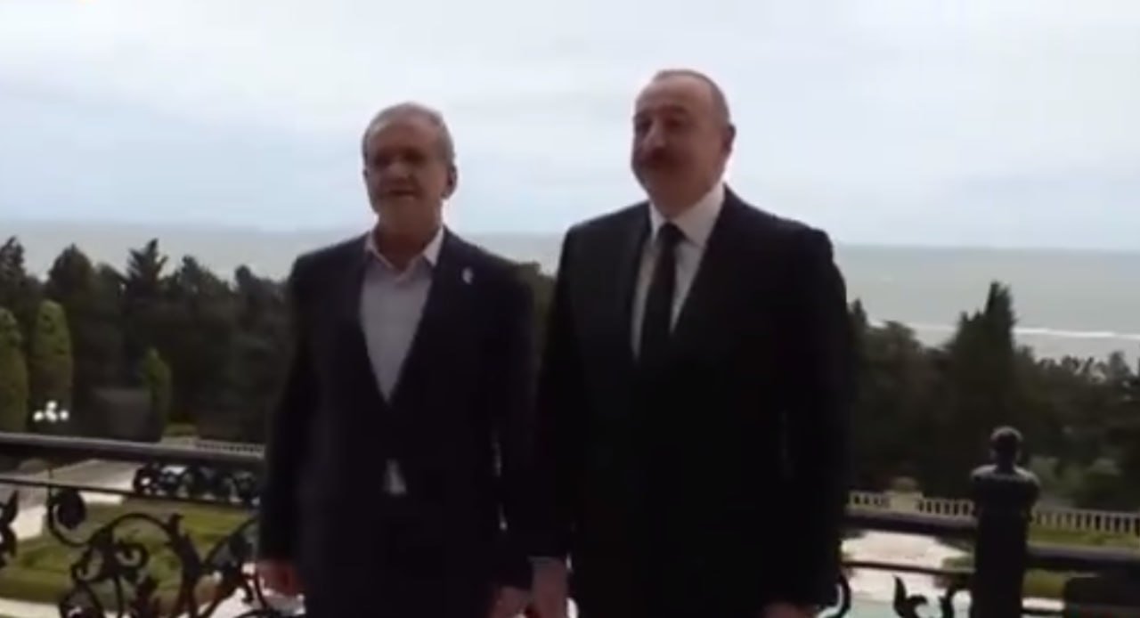İlham Əliyev və Məsud Pezeşkian Xəzərin sahilində - VİDEO