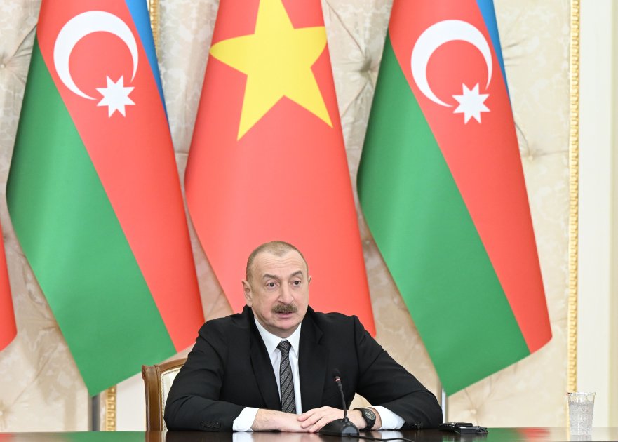 Azərbaycanın və Vyetnamın dövlət başçıları mətbuata bəyanatlarla ÇIXIŞ ETDİLƏR - FOTO/VİDEO - foto 4