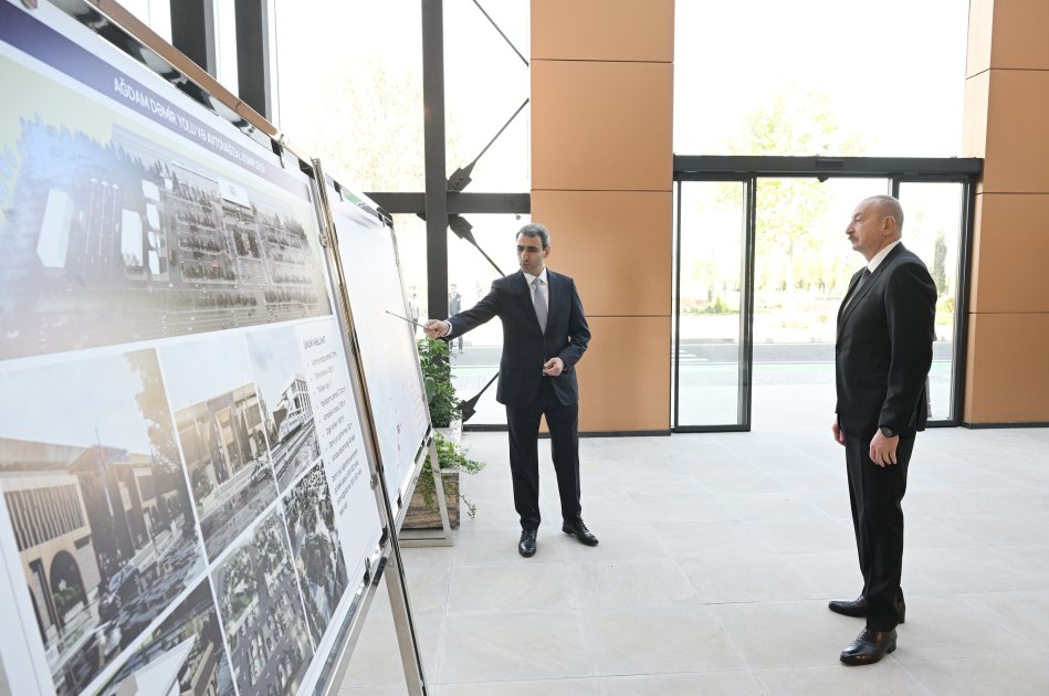 Prezident Ağdam Dəmir Yolu və Avtovağzal Kompleksinin açılışında - FOTO/VİDEO - foto 1