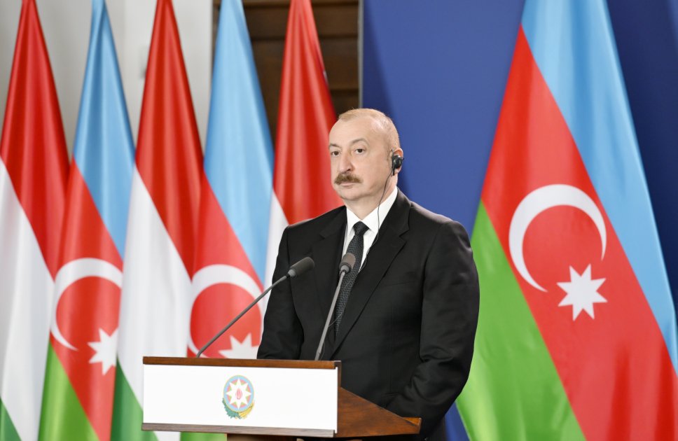 İlham Əliyev və Viktor Orban mətbuata bəyanatlarla çıxış ediblər - FOTO - foto 5