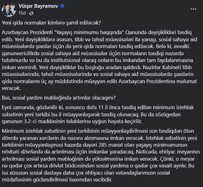 Əhaliyə ŞAD XƏBƏR – Sosial yardımlar artacaq - foto 1