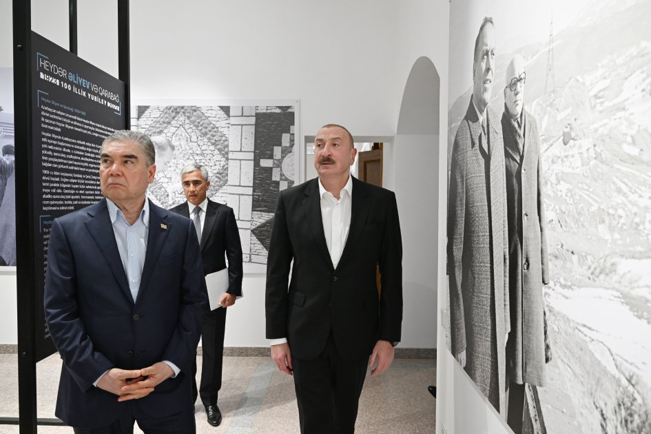 İlham Əliyev və Qurbanqulu Berdiməhəmmədov Şuşada Yaradıcılıq Mərkəzində - FOTO