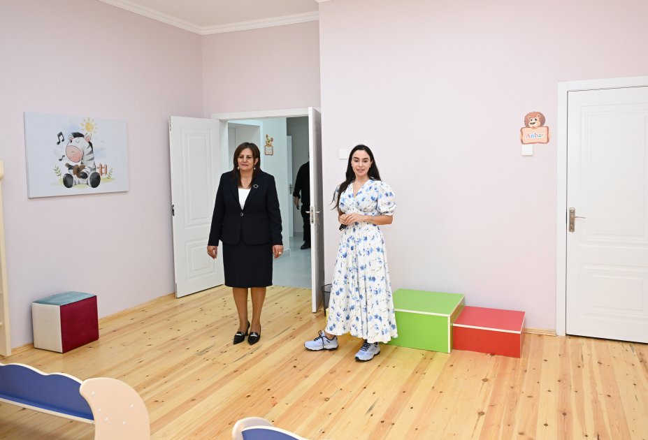 Leyla Əliyeva Şamaxıda inşa olunan körpələr evi-uşaq bağçalarının AÇILIŞINDA - FOTO - foto 10