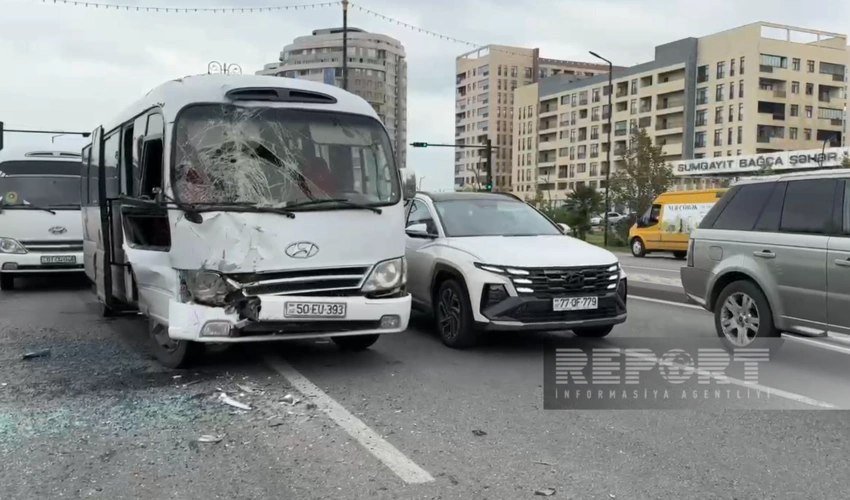 Sumqayıtda avtobuslar toqquşdu: Xəsarət alanlar var &ndash; FOTO