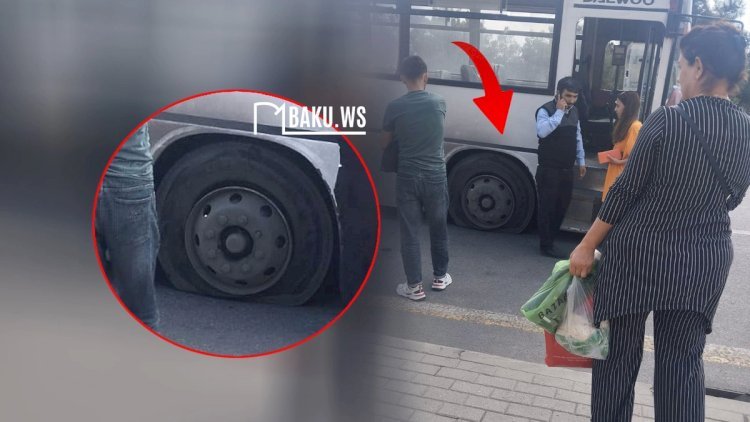 Bakıda sərnişin avtobusunda qorxulu anlar - Hərəkətdə olan zaman TƏKƏRİ PARTLADI &ndash; VİDEO