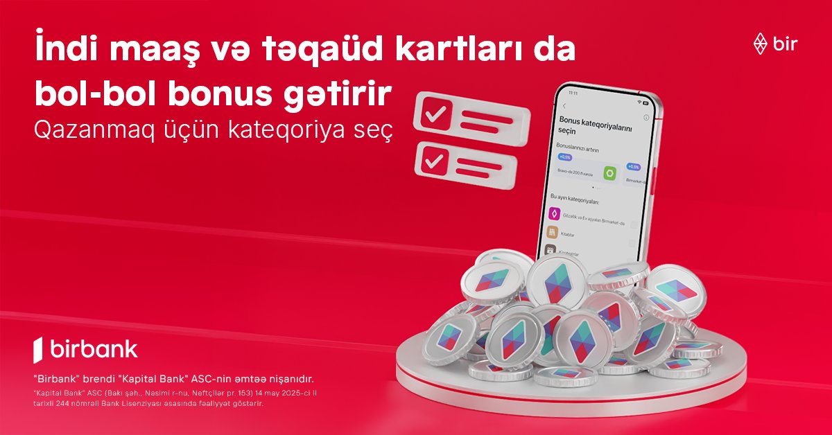 Əməkhaqqı və təqaüd kartlarında bonuslar dövrü başlayır