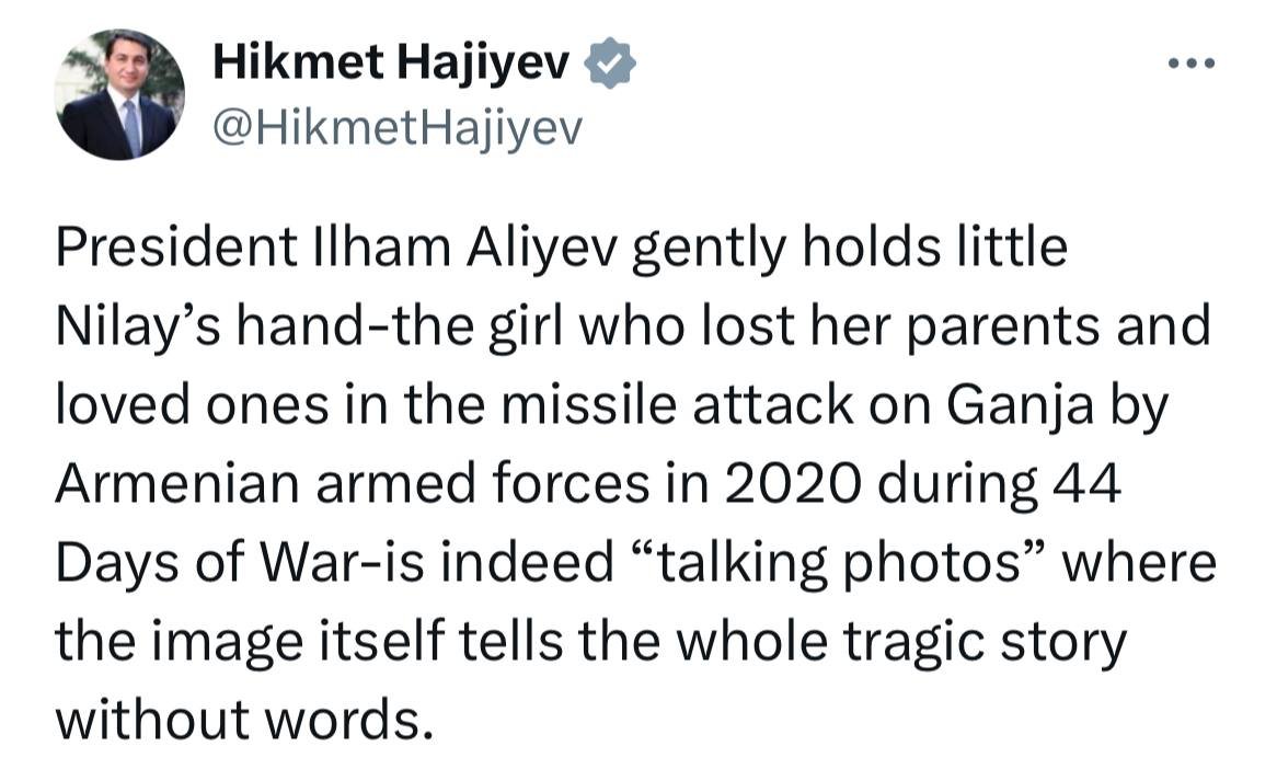 “Danışan fotolar”... - Hikmət Hacıyev Prezidentin Nilayla FOTOSUNU paylaşdı - foto 3