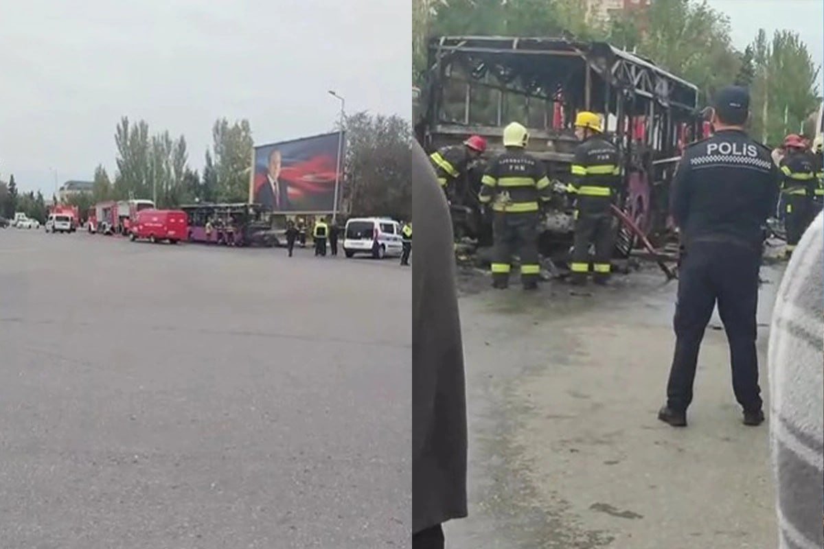 Sumqayıtda yanan marşrut avtobusu belə söndürüldü – VİDEO Sumqayıtda yanan marşrut avtobusu belə söndürüldü – VİDEO