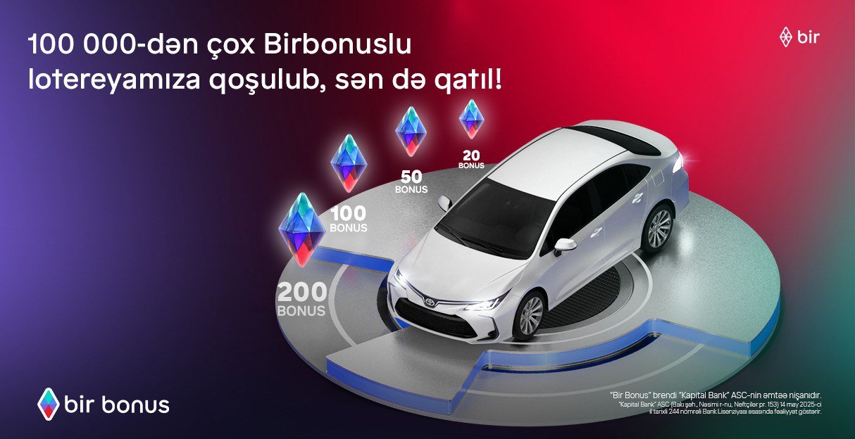 Tələsin və indi qoşulun! 100 000 nəfər Toyota Corolla və yüzlərlə bonus qazanmaq şansı əldə etdi