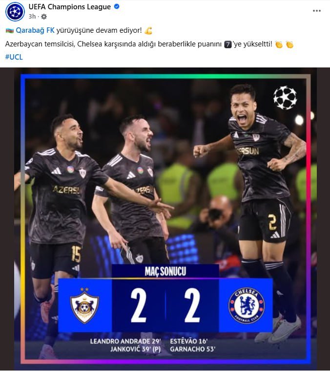 UEFA-dan “Qarabağ”la bağlı PAYLAŞIM – FOTO - foto 1