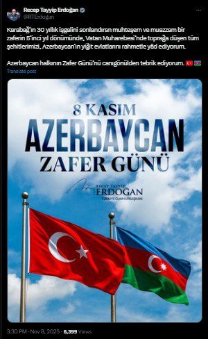 Ərdoğandan Zəfər Günü ilə bağlı paylaşım – FOTO - foto 1