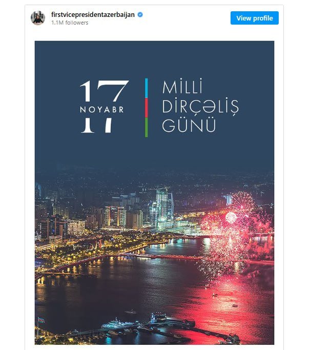 Mehriban Əliyevadan Milli Dirçəliş Günü ilə bağlı paylaşım – FOTO - foto 1