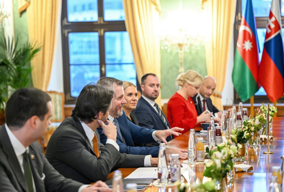 Bratislavada İlham Əliyevin Slovakiya Prezidenti ilə geniş tərkibdə görüşü olub - FOTO - foto 8