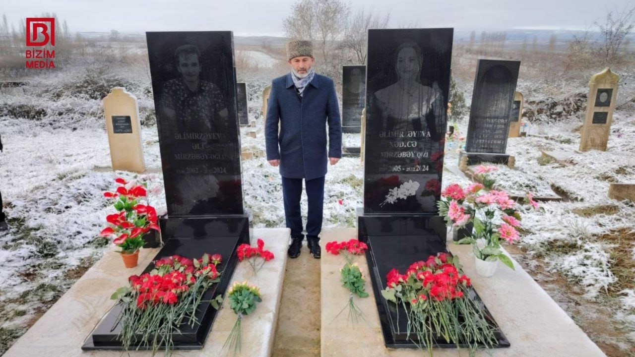 Təyyarə qəzasında həlak olan qusarlı bacı-qardaşın məzarları ziyarət edilib – FOTO - foto 2