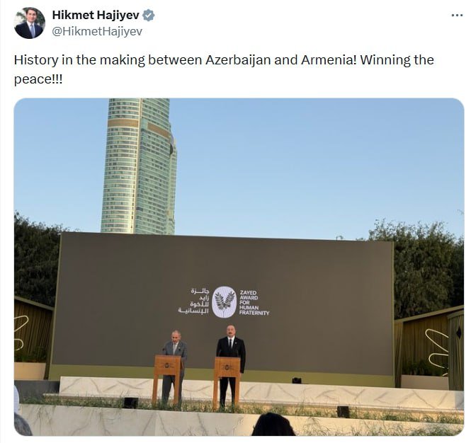 Hikmət Hacıyev: “Azərbaycan və Ermənistan arasında tarix yazılır” – FOTO - foto 1