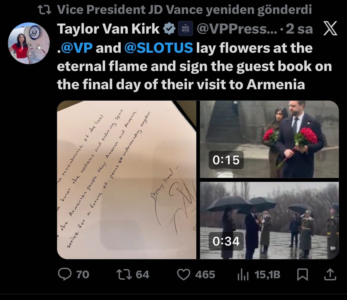 ABŞ-ın vitse-prezidenti “erməni soyqırımı” ilə bağlı paylaşımını sildi - FOTO - foto 1