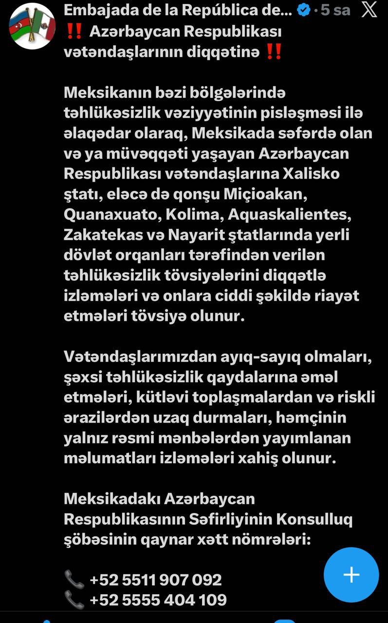 Meksikadakı azərbaycanlılara XƏBƏRDARLIQ - foto 1