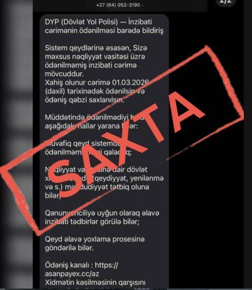 DYP-dən XƏBƏRDARLIQ: Bu SMS-lərə İNANMAYIN! - FOTO - foto 1