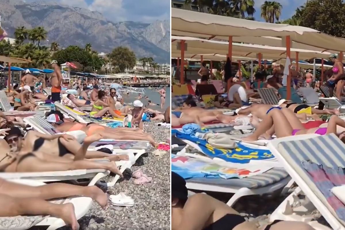Antalyada rusiyalı turistlər çimərliklərə axışdı &ndash; VİDEO